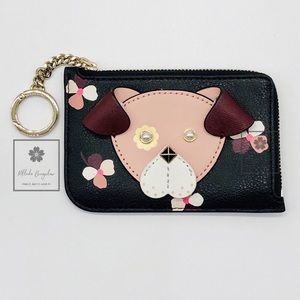 kate spade NY - Floral Pup - Med L-Zip Card Holder